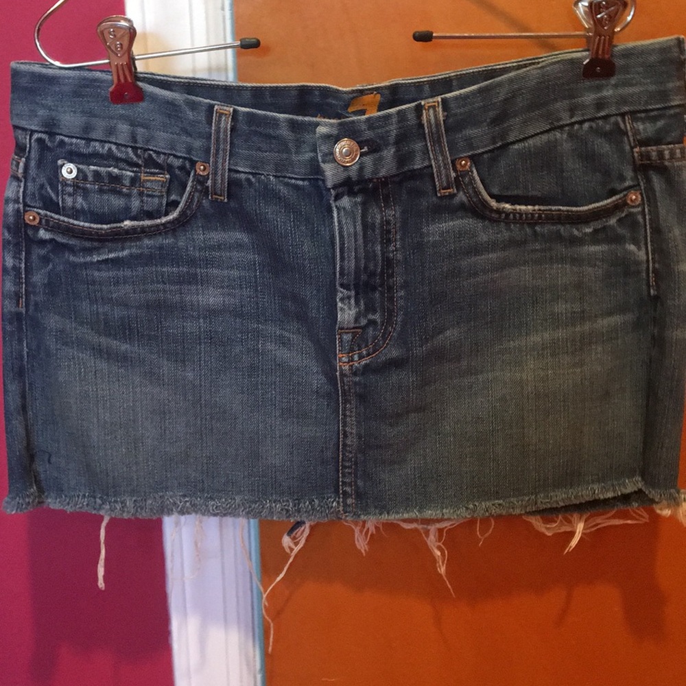 7 for all mankind jean skirt
